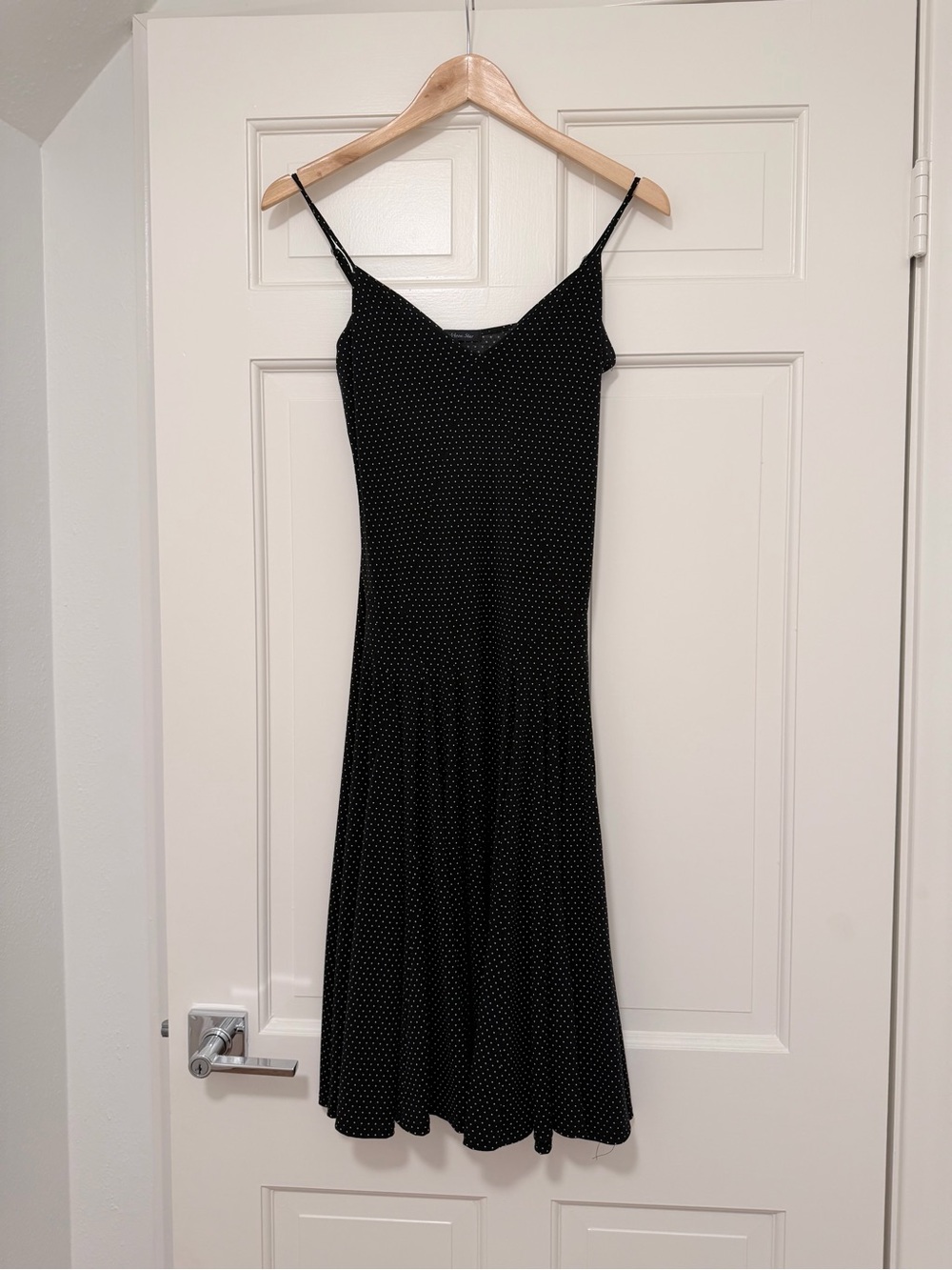 Heart Moon Star Black Polka Dot Midi Slip Dress! Size: Small